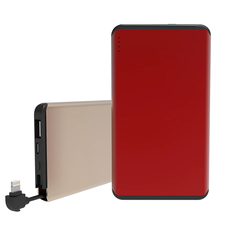 Slim Power Bank With Built In Cable High Capacity Cute Power Bank 4000mah Emergency Power Bank S-35