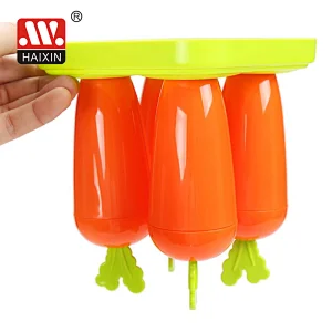 4pcs/6pcs ice-lolly traditional carrot pop plastic stick round cap molds  maker