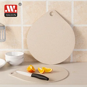 chopping board round shape with handle wheat fiber material