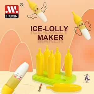 4pcs ice-lolly traditional banana pop plastic stick molds  maker