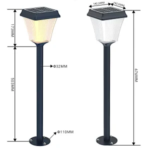 Fane Series Solar Lawn Lights, 3CCT Outdoor Waterproof Square Shape Solar Landscape Lights for Lawn, Patio, Yard, Garden, Pathway, Walkway