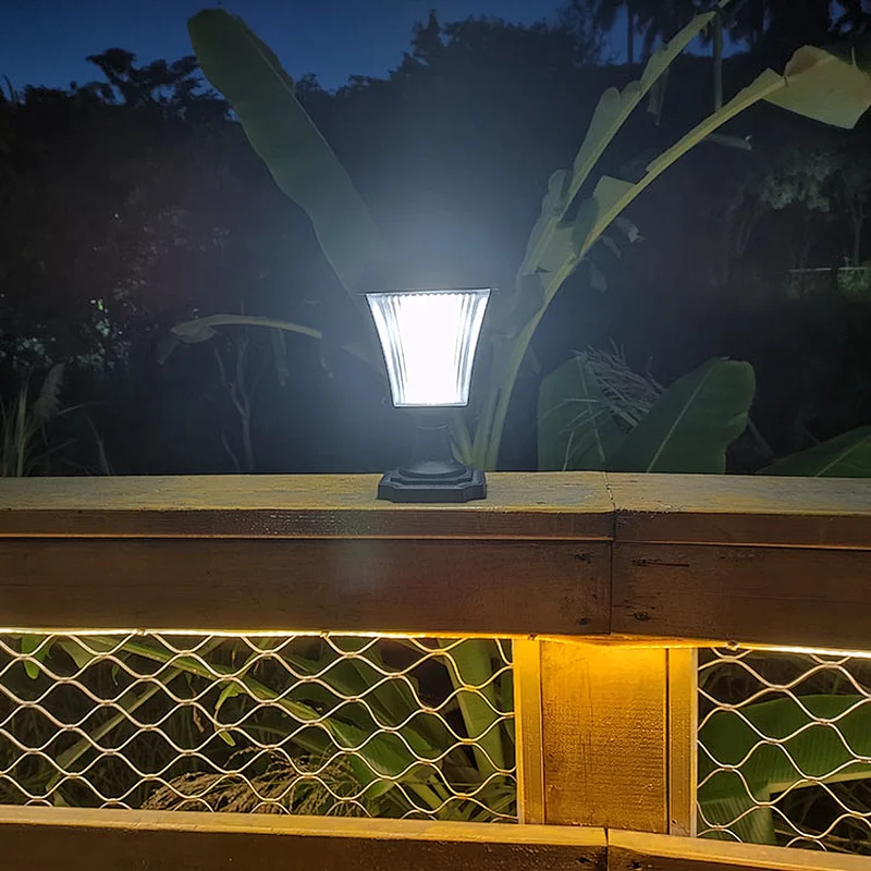 Fane Solar Post Lights Dusk to Dawn Outdoor Solar Lamp for Patio, Porch, Yard, Garden, Black