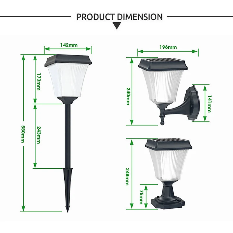 Fane Series Solar Outdoor Wall Sconce 200 Lumens Waterproof 3CCT Solar Led Light with Wall Mount Kit