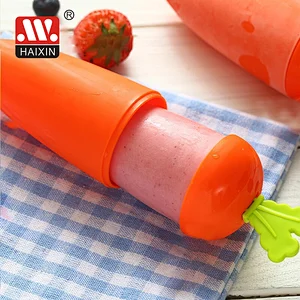 4pcs/6pcs ice-lolly traditional carrot pop plastic stick round cap molds  maker