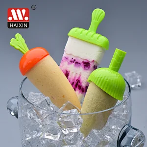 4pcs/6pcs ice-lolly traditional carrot pop plastic stick round cap molds  maker