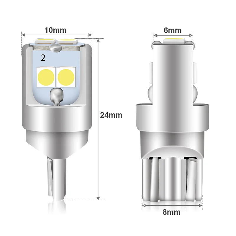 SANYOU T10 / 194 Wedge bulb 6 consecutive LED bulb White light emission 150lm DC12V Car width light Car interior lamp License lamp Room light Thick terminal, poor connection prevention 1 year warranty