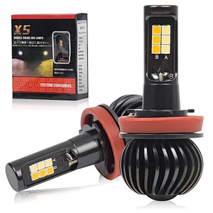 SANYOU Vehicle inspection compatible H8 H9 H11 LED fog lamp 2 color switching orange / white H: 960 lm * 2 / L: 800 lm * 2 DC 12 V 24 W