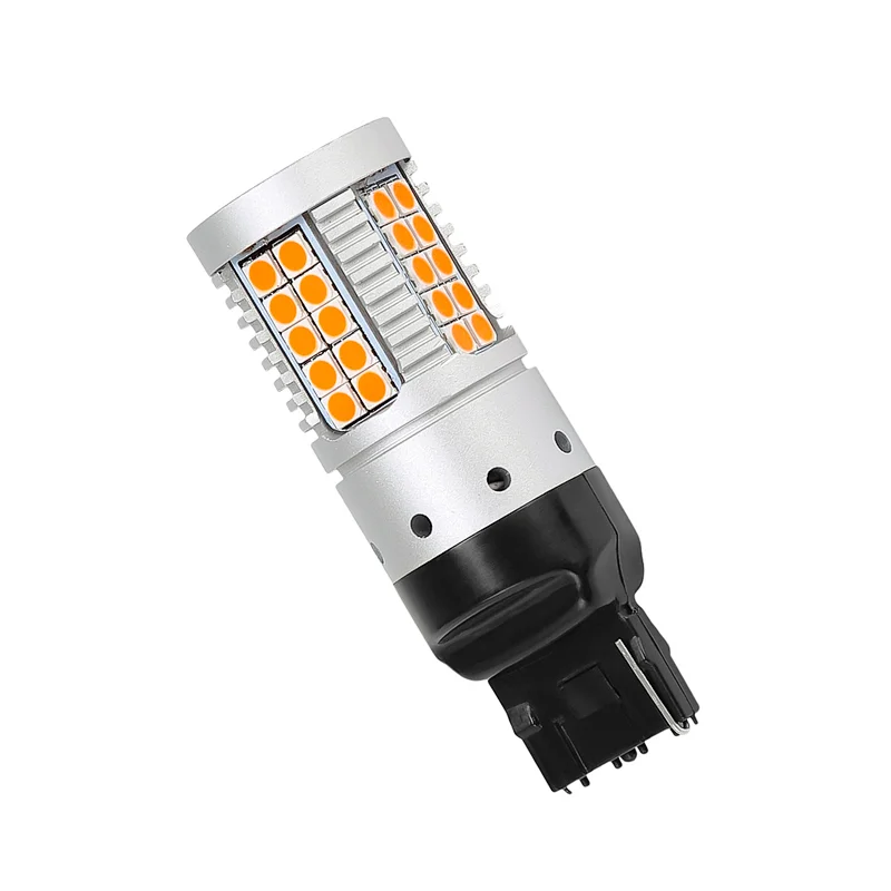 SANYOU High-brightness LED turn signal bulb with prevention of high flare T20 single amber canceller built-in 12V car
