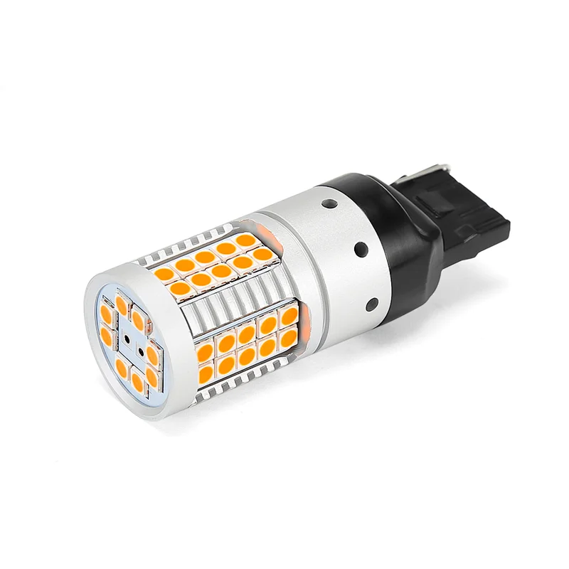 SANYOU High-brightness LED turn signal bulb with prevention of high flare T20 single amber canceller built-in 12V car