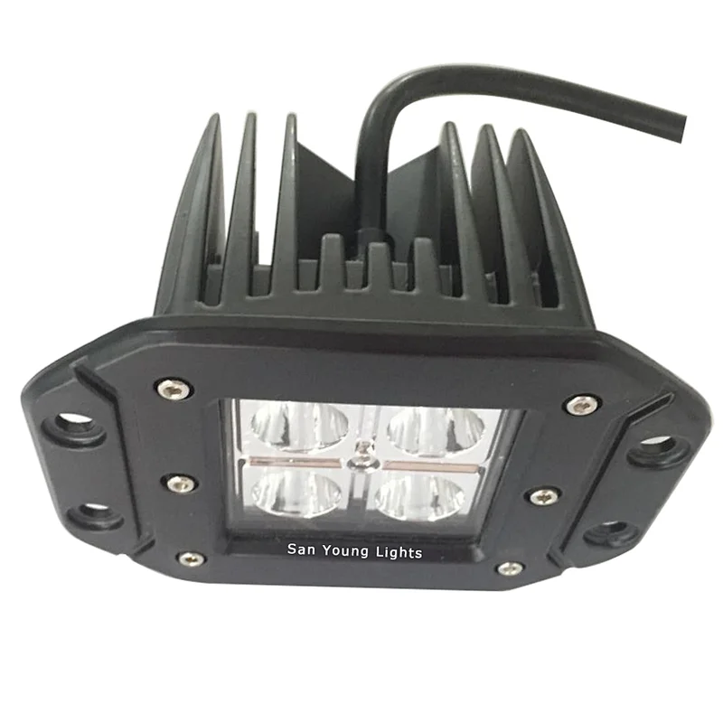 Square Tractor LED Work Light 16W 3 Inch 12W truck working light rear light R10 R23 Emark approved