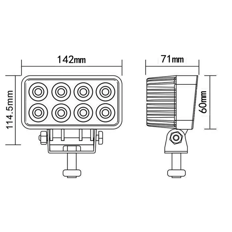 Truck LED Work Light 24W 4x5 Inch