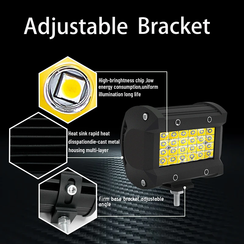 4 Inch LED Light Pods, LED Light Bar 4 Rows 72W 7000lm for Trucks Trailer Tractor ATV UTV RV, Truck Working Off Road Driving Fog Lights Combo Beam LED Pods Waterproof