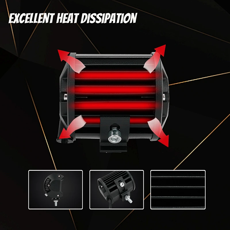 4 Inch LED Light Pods, LED Light Bar 4 Rows 72W 7000lm for Trucks Trailer Tractor ATV UTV RV, Truck Working Off Road Driving Fog Lights Combo Beam LED Pods Waterproof