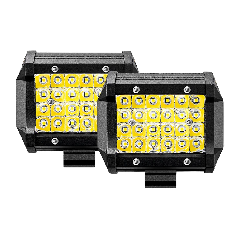 4 Inch LED Light Pods, LED Light Bar 4 Rows 72W 7000lm for Trucks Trailer Tractor ATV UTV RV, Truck Working Off Road Driving Fog Lights Combo Beam LED Pods Waterproof