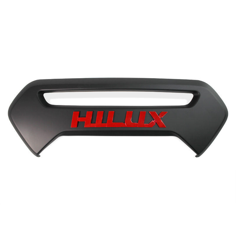 HILUX 2021 MATTE BLACK TAIL GATE COVER with red hilux