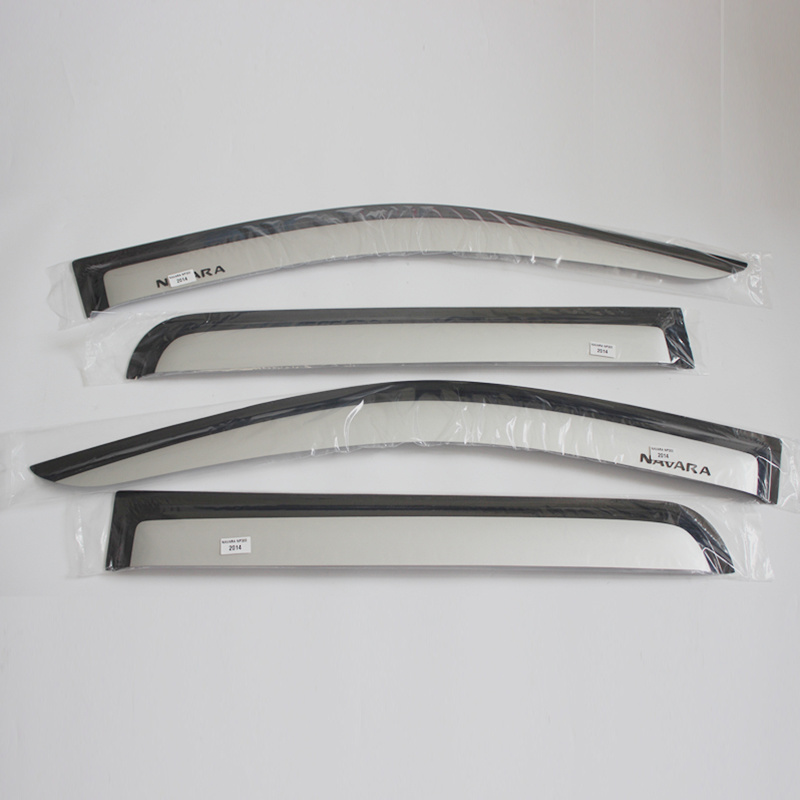 NAVARA NP300 2014-2021 BLACK AND SILVER DOOR VISOR