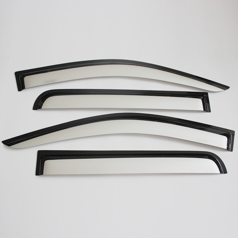 NAVARA NP300 2014-2021 BLACK AND SILVER DOOR VISOR