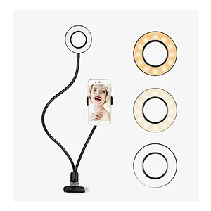 8w Table Desk Lamp with Usb Selfie Led Ring Light in Different Colors Metal 485973