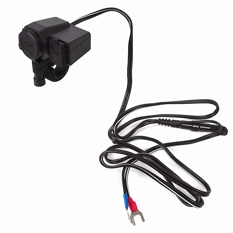 Black Waterproof 2.1A single USB Motorcycle Car Charger Power Port Socket 175560