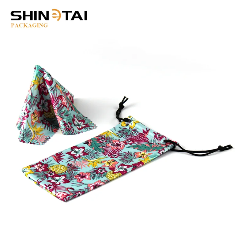 Hot Transfer Printing Microfiber Sunglass Bag