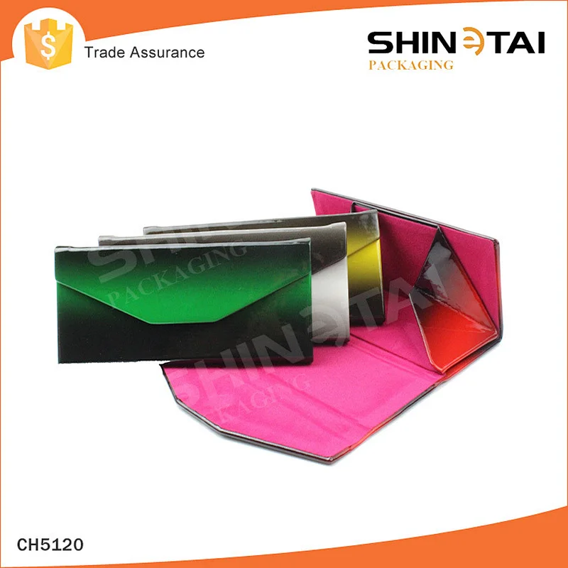 Factory Direct New Style Gradient Shiny Color Triangle Eyeglasses Case