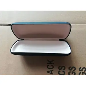 RED Economic Hard Case Covered With Leather Metal Case Cheap Spectacles Sunglasses Case