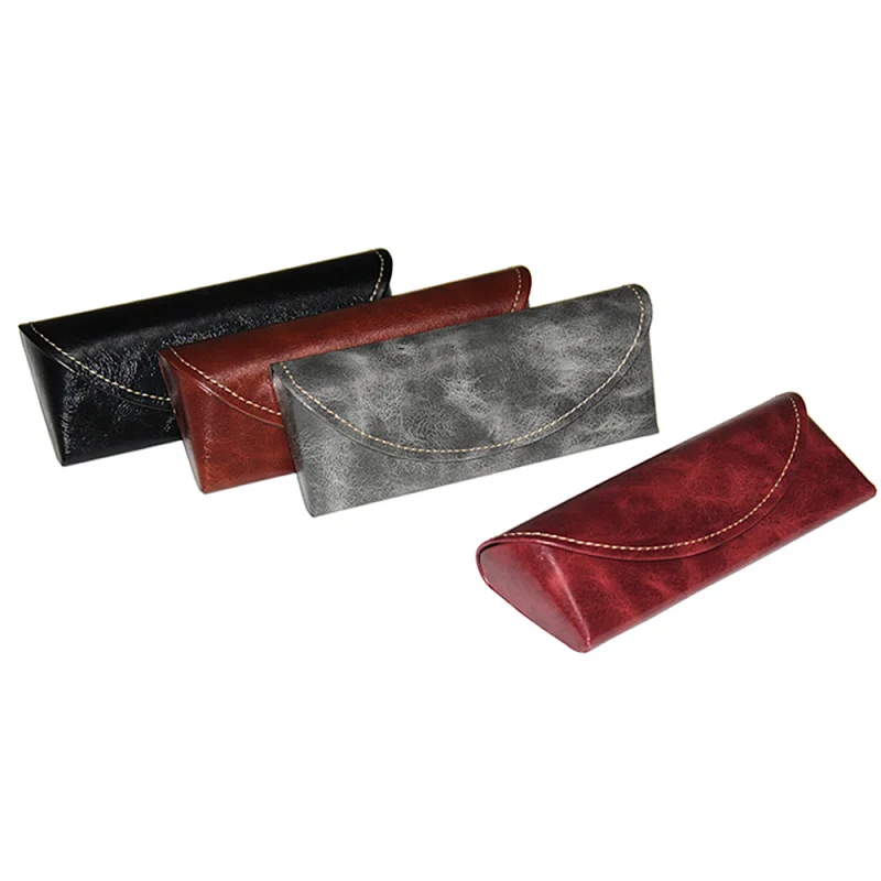 New Design Handmade Eyeglasses Optical Case Carrying Eyewear Box Luxury PU Case for Glasses Black Bag Custom logo