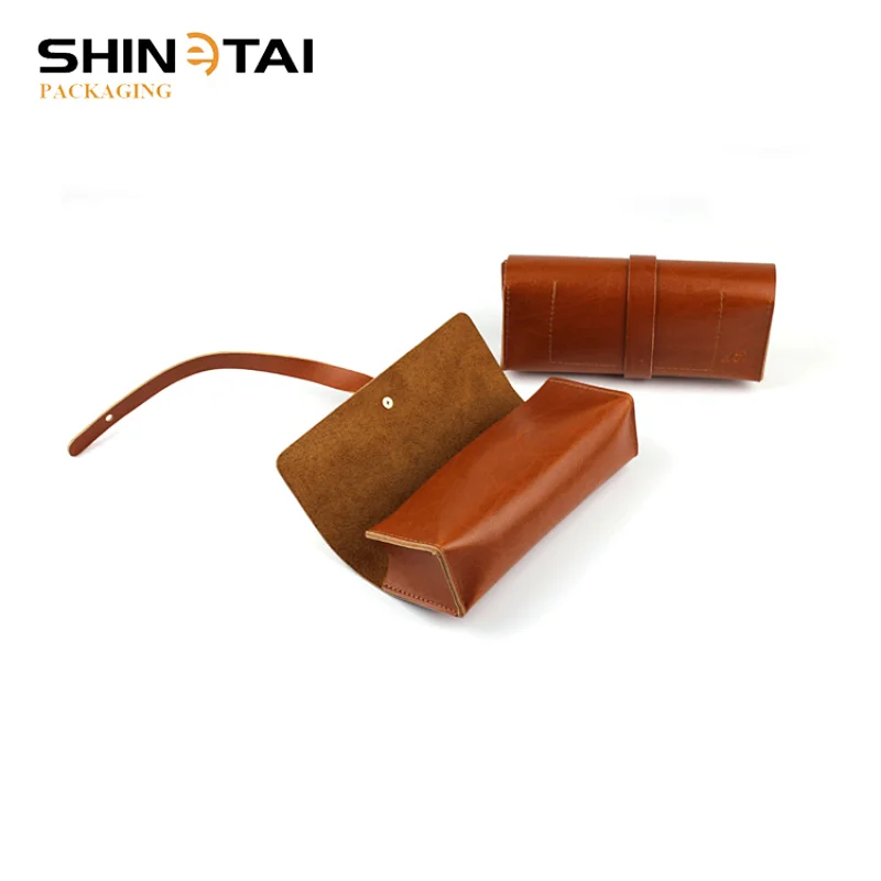 High-Quality Pu Leather Soft Glasses Case with Clip