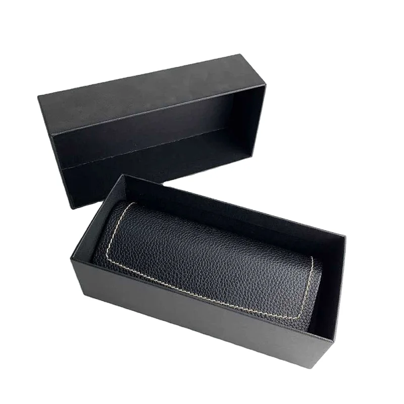 Custom Logo Sunglasses Case Set Black Sunglasses Box Paper Pouches Packaging