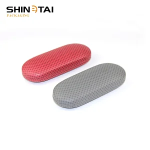 Custom Printing Handmade Eye Glass Cases Shinny Pu Leather Metal Glasses Case