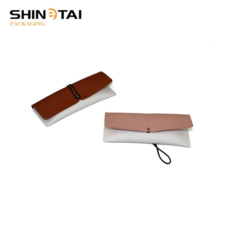 New Design Custom Logo Eyewear Case Contrast Color Soft PU Sunglasses Case