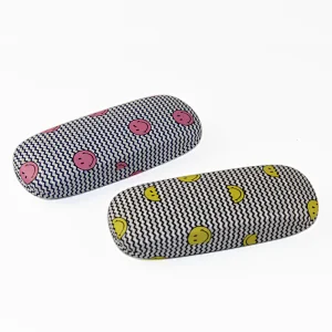 Custom Printing Handmade Eye Glass Cases Shinny Pu Leather Metal Glasses Case