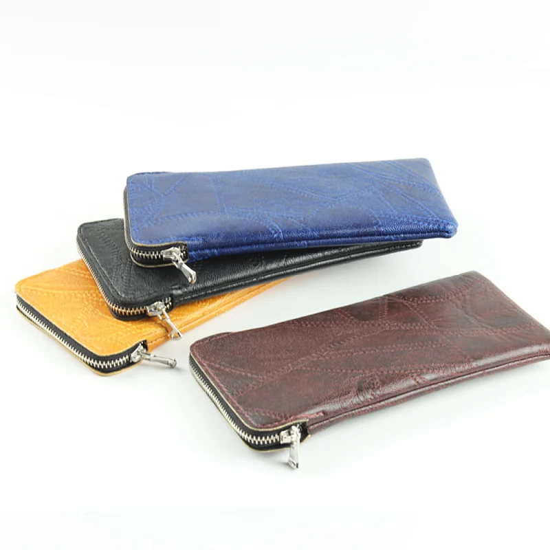 Custom Logo Leather Printed Zipper Pouch Zipper Lock Bags