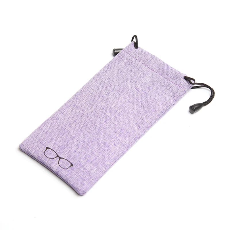 Linen Sunglasses Pouch Custom Print Bag Drawstring Bag