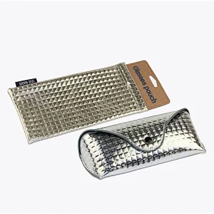 OEM Popular Genuine Leather Soft Clip Folding Vintage Custom Logo Embossed Sun Glasses Case Box Pouch for eyeglasses