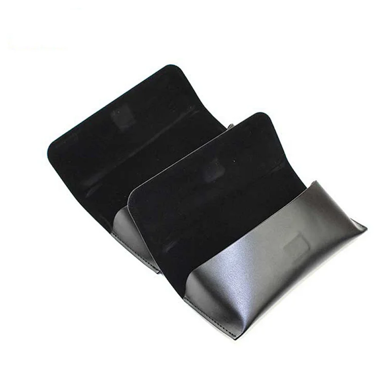 Black PU Leather Sunglasses Case Custom Logo Eyeglasses Box Soft Case