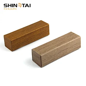 Wood Grain Folding Square Glasses Case Eyewear Case Opticlal Box Rectangle Handmade Case