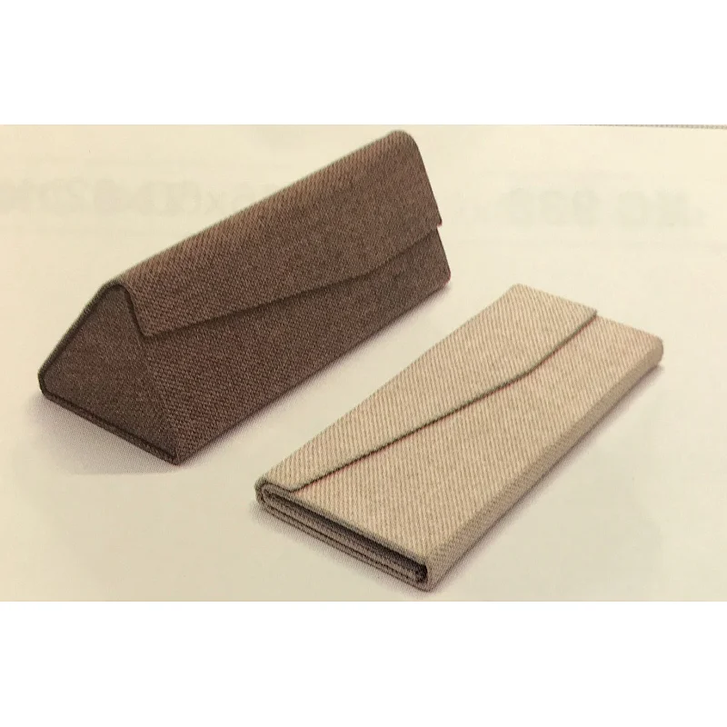 Wooden Leather Storage Case Folding Eyeglasses Box Triangle Handmade Glasses Case Custom Print Sunglasses Case