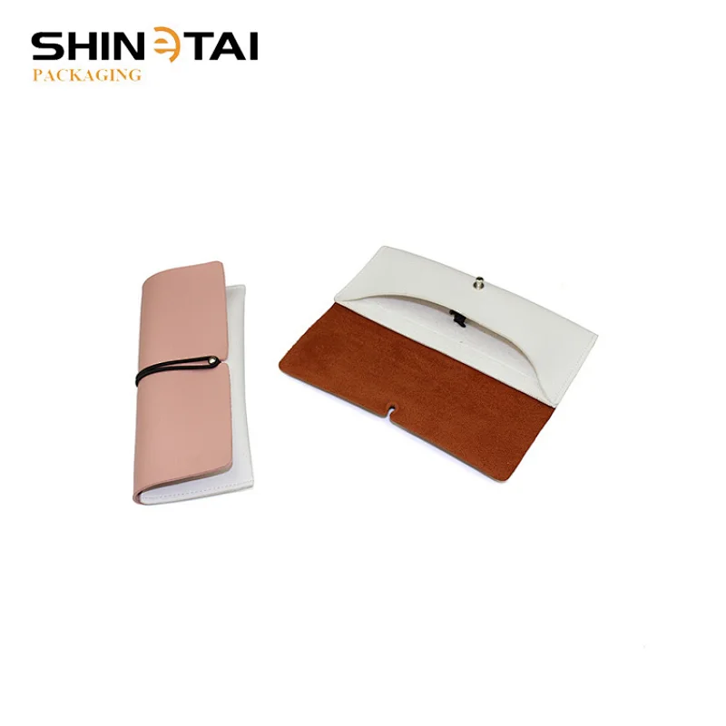 New Design Custom Logo Eyewear Case Contrast Color Soft PU Sunglasses Case