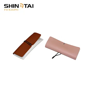 New Design Custom Logo Eyewear Case Contrast Color Soft PU Sunglasses Case
