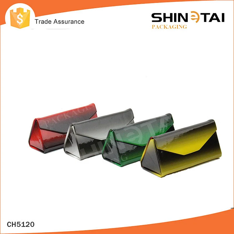 Factory Direct New Style Gradient Shiny Color Triangle Eyeglasses Case