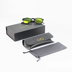 Fashion Soft Leather String Pu Sunglasses Case Bag