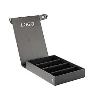 PU Leather Black Eyewear case glasses tray eyeglasses cabinet sunglasses display showcase