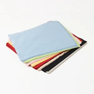 Wave Cutting Custom Logo Microfiber Polyester Glasses Eyeglass Lens Cleaning Cloth