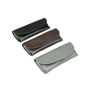 W Shape Opening Soft PU Sunglasses Case with Magic Tape
