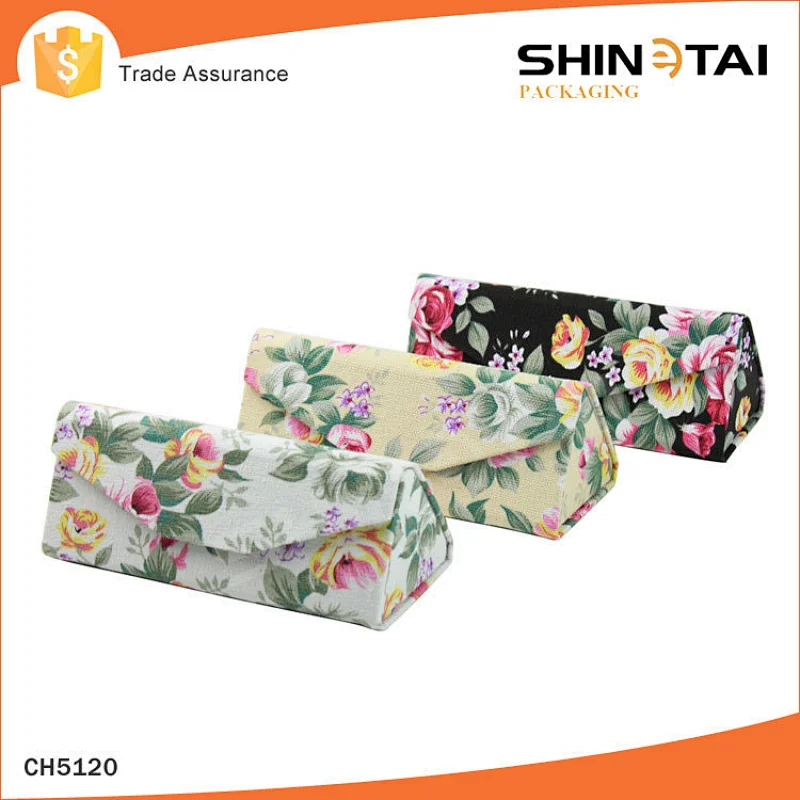 Newest Design for Canvas Handmade Triangle Folding Sunglasses Case