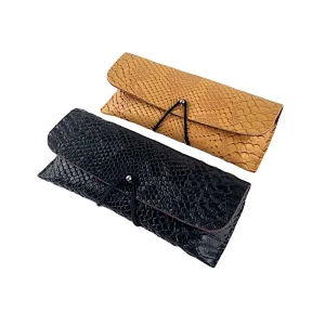 Soft Snak Pattern PU Belt Glasses Case
