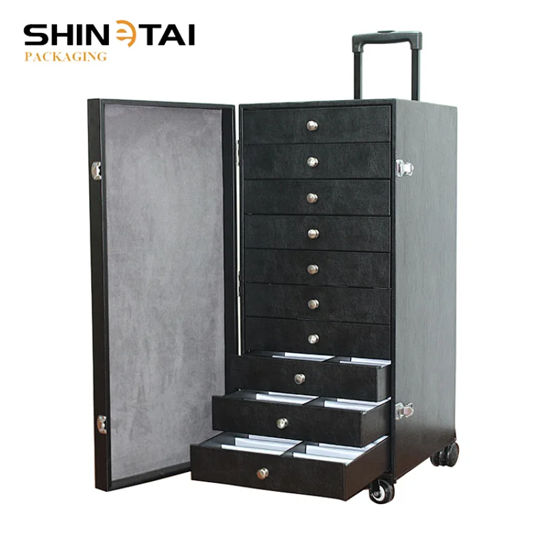 Fashion Wheeled Eyeglasses Organizer Display Case