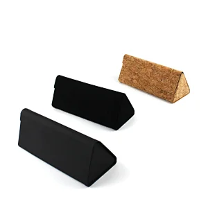 Wooden Leather Storage Case Folding Eyeglasses Box Triangle Handmade Glasses Case Custom Print Sunglasses Case