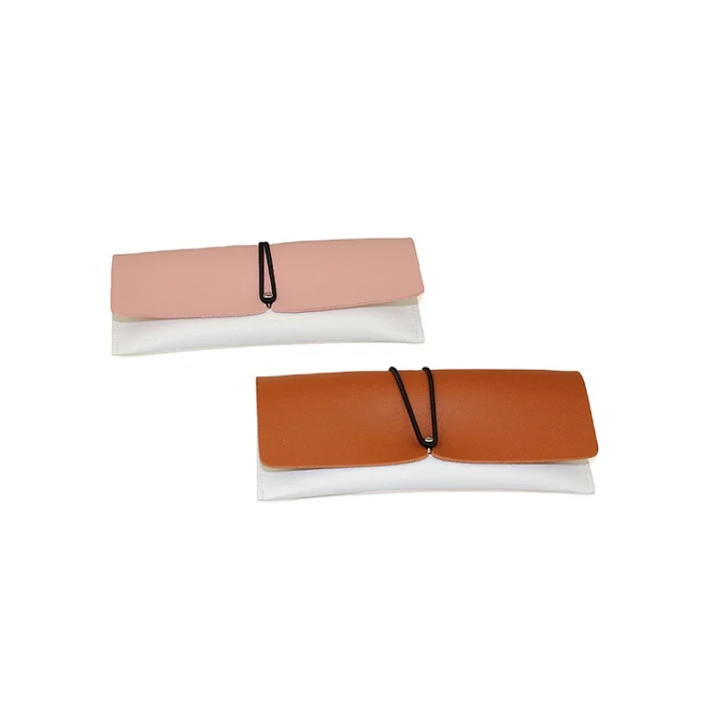 New Design Custom Logo Eyewear Case Contrast Color Soft PU Sunglasses Case